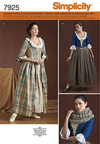 Simplicity 7925 Historisches Kleid, H5 (32-40)