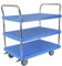 T-EQUIP Kunststoff-Servierwagen Y3-120, 3 Etagen, 2 Bügel, Tragfähigkeit: 150 kg, LxBxH: 710 x 455 x 950 mm
