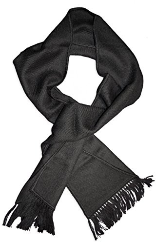 Posh Gear Damen Alpaka Schal Monocromatico aus 100% Alpakawolle, schwarz