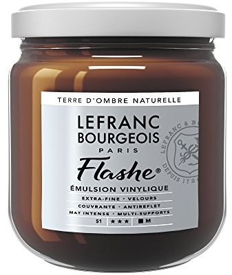 Lefranc Bourgeois 300601 Flashe Acrylfarbe & Vinylfarbe, hochpigmentiert, elastisch, lichtecht, alterungsbeständig, matt, für den Innen- & Außenbereich, 400ml Topf - Umbra Natur