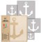 NAKLEO Schablonen Malen für Kinder, 5 Stück Set 9x9 bis 34x34cm Anker Marine Seefahrt, Wiederverwendbare Kunstoff Kinderzimmer Malvorlage Raumdekoration, Basteln DIY Wand Möbel Papier