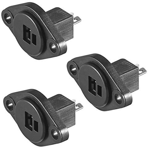 PerfectHD 3X DIN Lautsprechereinbaubuchse | mit Lötanschluss | Boxen Audio Adapter Kabelanschluss Lautsprecher Buchse Kupplung | Schwarz | 3 Stück