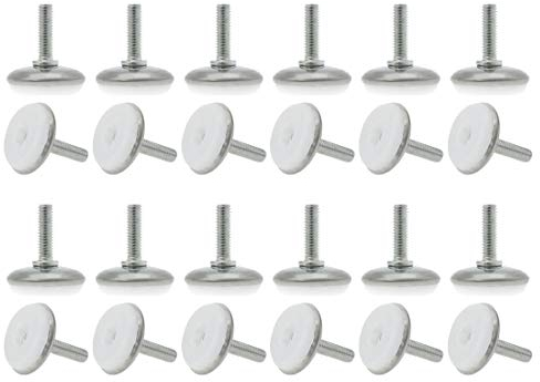 sourcing map 24 Stk. Stellfuß mit Einschlagmutter Nivellierfüße M6 x 20 x 28mm Einstellbarer Leveler Schutz für Stuhlbein