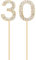 30 Gold Cake Topper Crystal Rhinestones Decorative Cake Topper for 30th Birthday Party or Anniversary Party Supplies