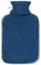 Öko Wärmflasche mit Bezug, 1.8 Liter mit feinem Strickbezug und weißen Nähten (Blau)