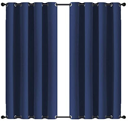 MENGH Outdoor Vorhänge mit Schlaufen 254x315cm, wasserdicht wärmeisoliert Winddicht Balkon Terrasse Vorhängel für Balkon Terrasse Veranda Pergola Gartenlaube - blau 1 Stück