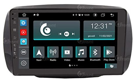 Autoradio Custom Fit per Smart 453 Android GPS Bluetooth WiFi Dab USB Full HD Touchscreen Display 9 processore 8core e comandi vocali