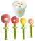 Meßlöffel Set - 4 Stück Porzellan Messlöffel mit Fuß,Nette Keramik Messlöffel in Mehlform 1 Esslöffel, 1 Teelöffel, 1/2 Teelöffel, 1/4 Teelöffel und 1 Tasse Abbto