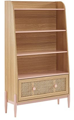 BAÏTA Bibliothèque Enfant Pablo Rose et cannage rotin