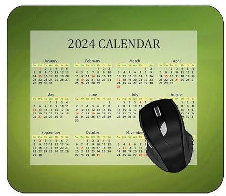 YENDOSTEEN Mauspad 2024 Kalender,Caterpillar Grass Flowers White Anti-Rutsch-Gummiunterseite Mousepad 300 * 250 * 3 mm