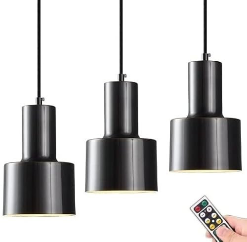 Mini lámpara colgante que funciona con pilas con mando a distancia, lámpara colgante pequeña de techo moderno para interiores lámpara de araña inalámbrica para cocina isla dormitorio comedor bar ( Col