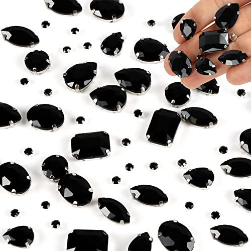 186 Stück Schwarze Strasssteine,Glass Rhinestones,Strasssteine Zum,glass rhinestones,Große Strasssteine,Strasssteine Kristall,Schmucksteine, Kleidung Diy Handwerk Kleidung Schuhe Taschen (Schwarze)