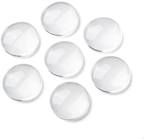 Cheriswelry 200 Stück 15 mm Glas-Cabochons, runde Kuppel, Cabochons, flache Rückseite, Glasfliesen für Kamee, Foto, Anhänger, DIY, Dekoration, Handwerk, Schmuckherstellung