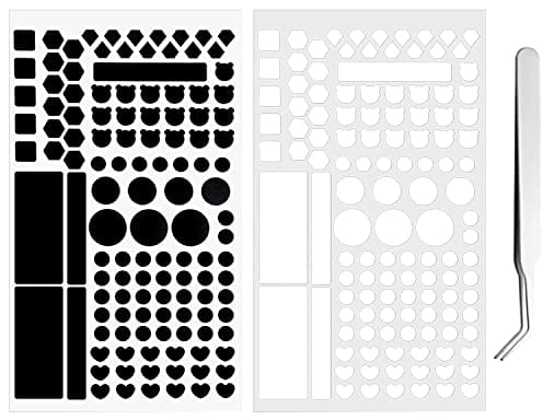 Kaiheng 2PCS Licht Blocking Aufkleber, LED Licht Dimmen Aufkleber, Dimmen Licht 80% ~ 100% Verdunkelung Aufkleber für Elektronik, TV, Router, Uhren mit 1PCS Pinzette (Weiß und Schwarz)