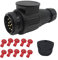 HISports Anhänger Stecker 13 Polig mit Parking Cover 12V Wasserdicht Anhängerstecker 13 Poliger 13 Pin Hänger Stecker 13 Poliger Anhänger Stecker 13 Poliger Stecker Für Anhänger LKW RV Cars Boot