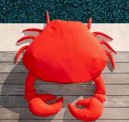 Casa Padrino Luxus Sitzsack Krabbe Rot 120 x 110 x H. 35 cm - Schwimmender Sitzsack - Handgefertigtes Sitzkissen - Garten Deko - Terrassen Deko - Pool Deko - Luxus Accessoires