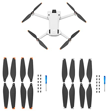 16 Stück Mini 3 Propeller, DJI Mini 3 Propeller Ersatzklingen, Drohne Zubehör, Ersatzpropeller, geringes Gewicht, geräuscharm, stabiles Flugdrohnenzubehör (Orange und Silber)