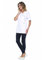 KODAMA - Tunique Médicale Femme Col Cache-Cœur Asymetrique -Blanche, Manche Courte- Blouse Professionnel avec Cordon de Cintrage (Taille 0 - XS - 34/36)