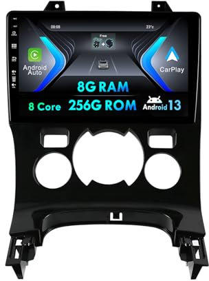 8G + 256G Coche estéreo Android 12 Radio de Coche para Peugeot 3008/5008 2009-2016-cámara Gratis y micrófono Incorporado Carplay/DSP/WiFi/GPS/BT/SWC/RDS/FM-9 IPS