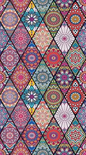 FEBE Strandtuch XXL Mandala 100x180 cm Badetuch Groß 100% Mikrofaser Handtuch Stranddecke Sommer-Handtücher
