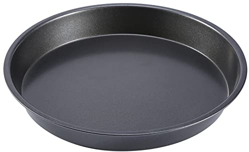 QANYEGN Pizzablech rund 23 cm, Antihaftbeschichtet, Pizzapfanne aus Aluminiumlegierung, Pizzablech rund aus Blaublech, Pizzabackblech für Pizza und Flammkuchen