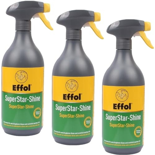 RL24 - Superstar-Shine Mähnenspray für Pferde – 3 x 750 ml (3er Set) | Spray – für Sprungkraft & Volumen – Pferde Mähnenspray & Schweifspray – Pferde Glanzspray