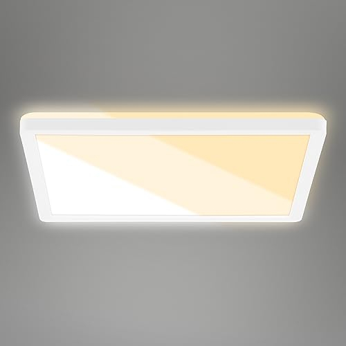 BRILONER - Plafonnier LED pour salon, Luminaire Plafonnier, Lampe LED plate, Plafonnier Chambre, Plafonnier Salon, Réglage de la couleur de la lumière, Rétroéclairage, Blanc