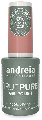 Andreia Professional Hema Free Gel Polish - TRUE PURE 21 Free and 100% Vegan for Sensitive Nails - Semi-Permanent UV LED Soak Off Gel Nail Varnish - Colour T29 Nude Pink 10.5ml
