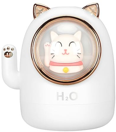 Luftbefeuchter in Katzenform, Diffusor, 400 Ml Fassungsvermögen, Timing Luftbefeuchter, Diffusor für ätherische Öle, 8 Stunden /16 Stunden Timing Modi, Heimdekoration für