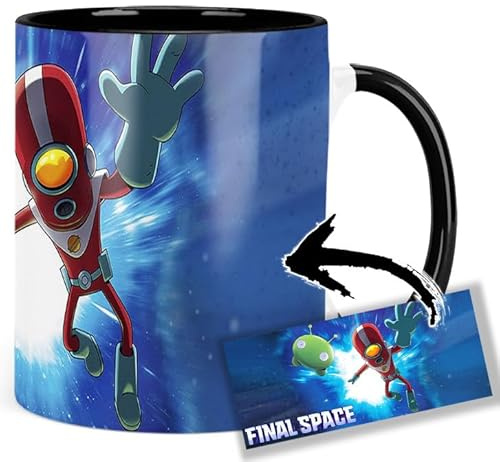 Final Space B Tasse Innen & Henkel Schwarz Keramikbecher Mug