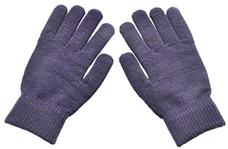 Nidddiv Handschuhe Winter Winter Solide Herren- und Kaltradfahren Gestrickte Dicke Warme Handschuhe Farbe Damenhandschuhe Brauthandschuhe Weiß (Purple, One Size)