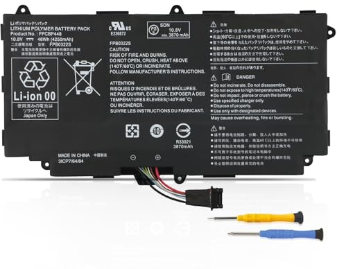 K KYUER 46Wh FPCBP448 FPB0322S Laptop Batería para Fujitsu Stylistic Q736 Q737 Q775 2-in-1 Tablet PC 13.3-Inch Series Core i5-5200U i5-5300U i5-7300U 7200U 6200U 6300U i7-6600U 5600U Notebook Battery