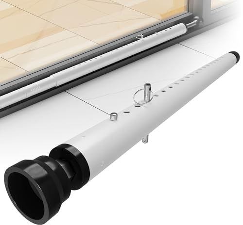 WooFog Barre de sécurité pour porte coulissante en verre, barre de sécurité à l'intérieur, 43,2 à 127 cm, barre de verrouillage réglable pour porte de patio/fenêtre anti-effraction / sécurité des