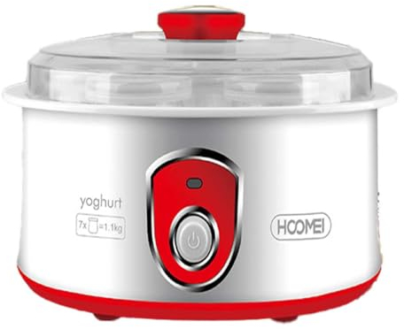 Machine à yaourt à maison 20 W, capacité de yaourtière 1,5 L avec température constante avec 7 bocaux en verre inclus