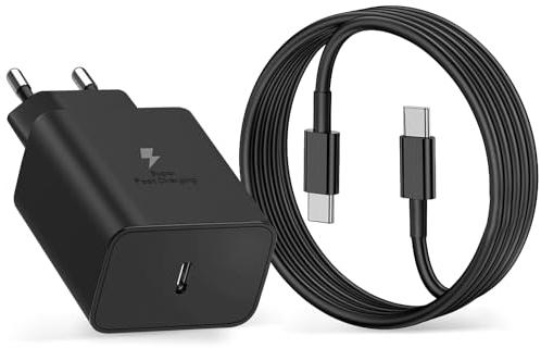 45W Schnellladegerät Ladekabel für Samsung Galaxy S25 S24 S23 S22 S21 S20 FE S10 S9 S8 A55 A54 A53 A52 A51 A50 A34 A33 A23 A13 A12,2M USB C Schnellladekabel mit Netzteil Ladegerät Adapter Fast Charger