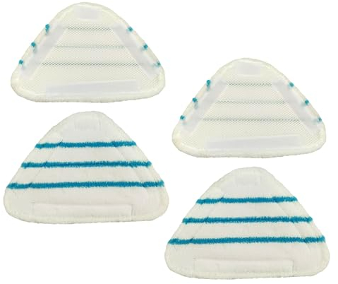 4 PCS Housses en Microfibre Balai Vapeur Steam Accessoire Chiffons universel Triangle lavable pour Nettoyeur Vapeur Hot Spray, Blanc Microfibre Steam Mop Pads Lavables En Machine
