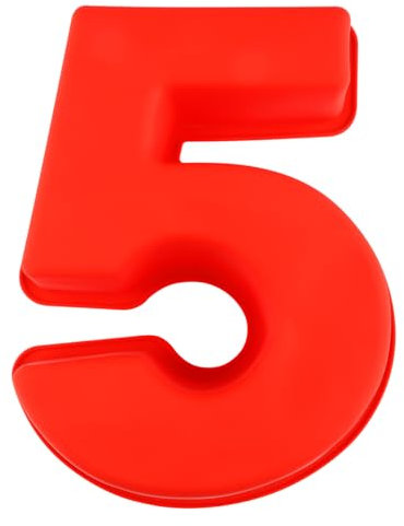 Thyonta Stampo digitale in silicone da 25,4 cm, per torte di compleanno, cioccolato, fondente, stampo in silicone a rilascio facile, adatto per tutte le festività (numero 5)