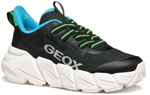 Geox J FLEXYPER Fast BOY Sneaker, Black, 1 UK