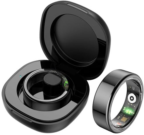 Smart Ring Heart Rate Monitor Sleep Tracker Health Ring Blood Oxygen Pedometer Calories Step Counter Fitness Ring IP68 Waterproof Smart Rings for Men Women Fitness Tracker for iOS Android Phones