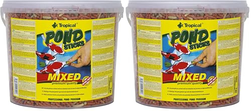Pond Sticks Mixed 5L / 430g - Aliment à Multi ingrédients sous Forme de bâtonnets flottants pour carpes koï et Poissons de Bassin (Lot de 2)
