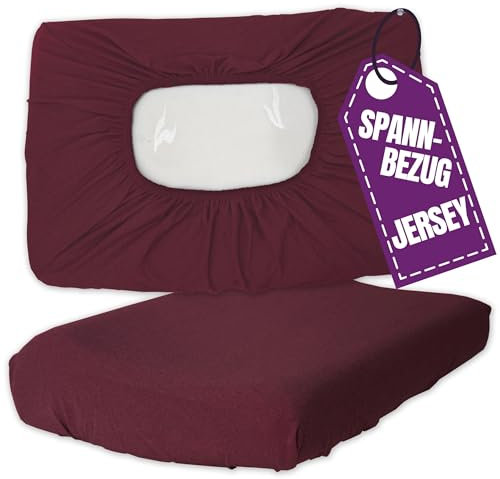 Jersey Nackenkissen Bezug 30x50 cm Bordeaux - Kissen Spannbezug Elastisch - Baumwolle Kissenbezug für Gesundheitskissen und Nackenstützkissen