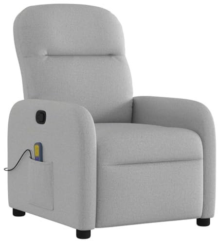 vidaXL Massagesessel Wolkengrau Stoff, Massage TV-Sessel, Sessel mit Massagefunktion, Fernsehsessel, Massage Fernsehsessel, TV-Sessel, Sessel