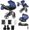 Junama Kinderwagen Diamond Fluo 2in1 3in1 4in1 (01 - Blau, 4in1 mit ISOFIX Basis)