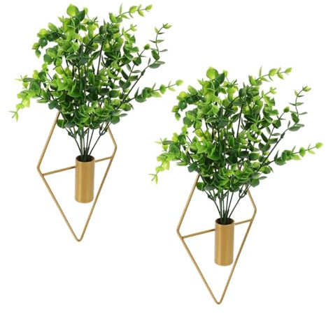 STOBAZA 2sätze Wandpflanzer Aus Eisen Mit Künstlichen Pflanzen Hängende Blumentöpfe Für Drinnen Und Draußen Robuste Wandvasen Für Zuhause Und Garten