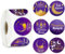 500 Stück Ramadan Eid Mubarak Aufkleber, Ramadan Sticker, Ramadan-Ornamente Sticker, Runde Geschenktüten Etiketten, Umschläge Siegelaufkleber Dekoration für Muslim Islam Party Geschenkbox (Lila 2,5cm)