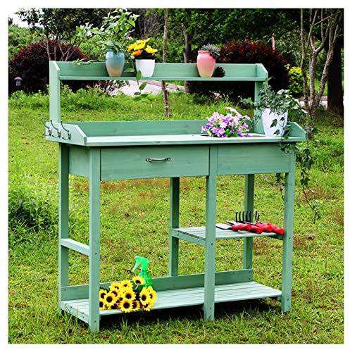 Pflanzwerkbank mit herausnehmbarem Waschbecken mit Ablageflächen und Schublade Gartenbank Pflanztisch