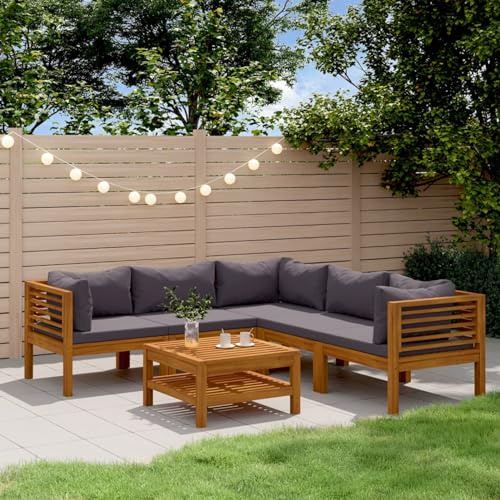 Festnight Balkonmöbel Ecklounge Ecksofa Balkon Lounge Klein Gartenlounge Set Holz Loungemöbel Outdoor Massivholz Akazie