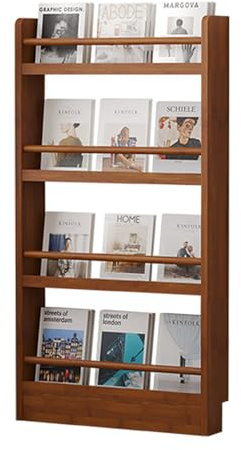 yurstcggh Bibliothèque en Bois,Porte-collations, Porte-revues,Rangement, étagère Ultra-Mince de 10 cm derrière la Porte, sur Pied, Stable et Anti-basculement, Gain de Place 78×10×124cm Marron