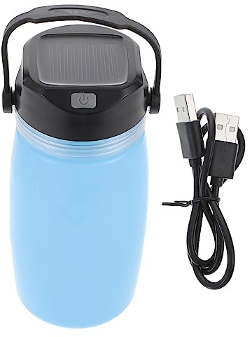 VICASKY USB Solar Charging Kettle Blue, Portable Water Bottle for Camping, Hiking and Travel, Lightweight Solar Kettle Luminous Cup for Outdoor Use
