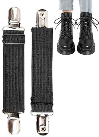 Zasdvn Fixateurs de Bas de Pantalon,2 Pièces Réglables Pinces d'Étrier | Bretelles Anti-Dérapantes Unisexe pour Bottes - Randonnée Motocyclisme Pêche Camping